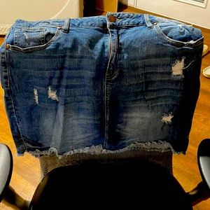 Jean short skirt! Looks great with any style shirt!